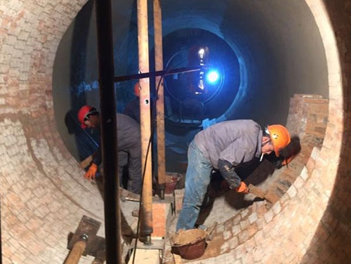水泥回轉窯砌筑現場